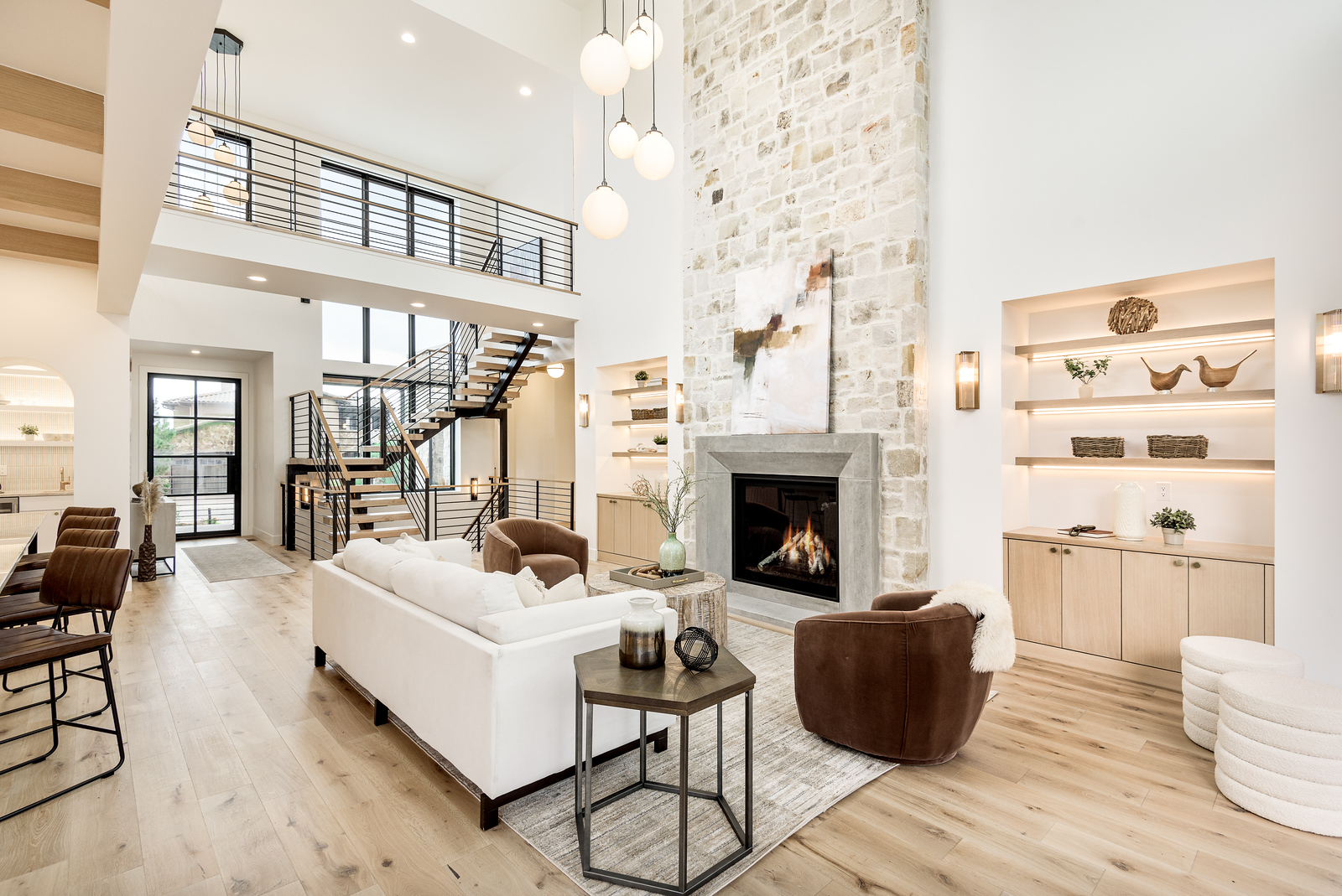 Image showcasing White-Orchid-Interiors-Luxury-Staging-Boulder-Great-Room-Fireplace ...